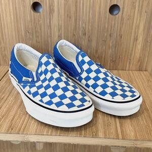 New VANS Classic Slip-On Checkerboard Canvas Nebulas Blue women 6.5  Skate Shoes